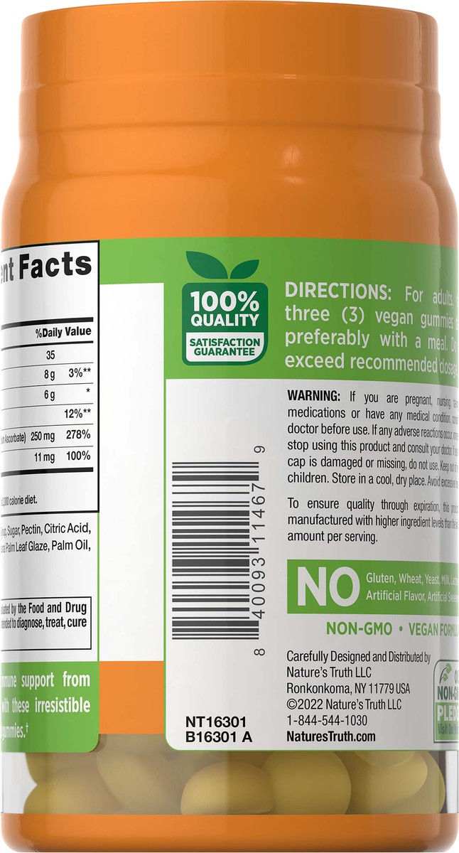 slide 2 of 5, Nature's Truth Natures Truth Immune Support + Manuka Honey Zinc Gummies Natural Honey Lemon Flavor Vitamin C 60 ea, 60 ct