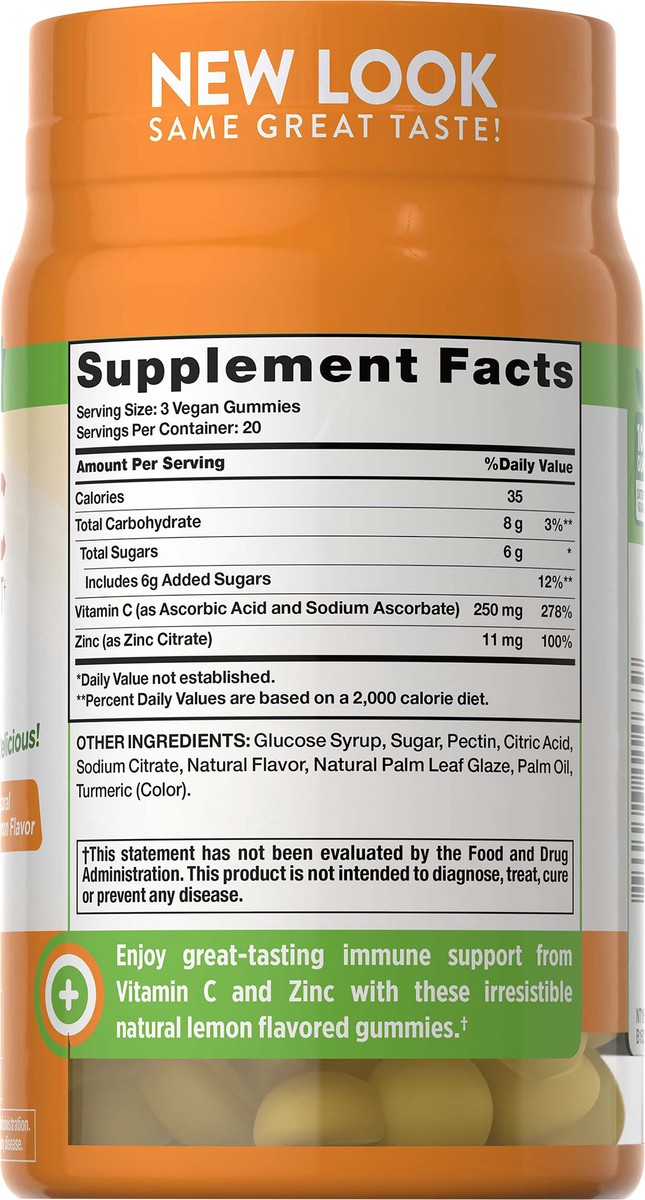 slide 5 of 5, Nature's Truth Natures Truth Immune Support + Manuka Honey Zinc Gummies Natural Honey Lemon Flavor Vitamin C 60 ea, 60 ct