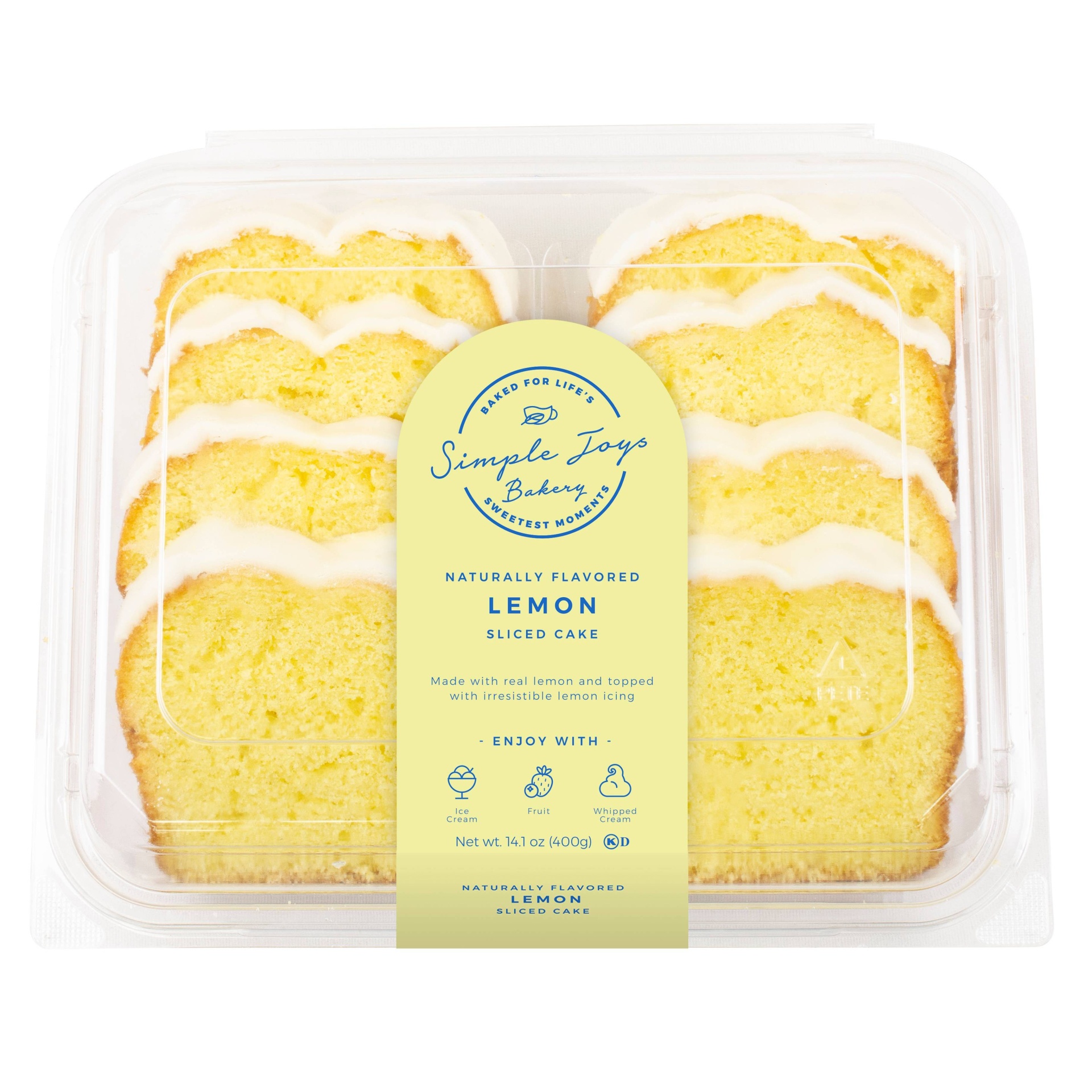 slide 1 of 1, Simple Joys Bakery Iced Lemon Sliced Loaf Cake, 14.1 oz