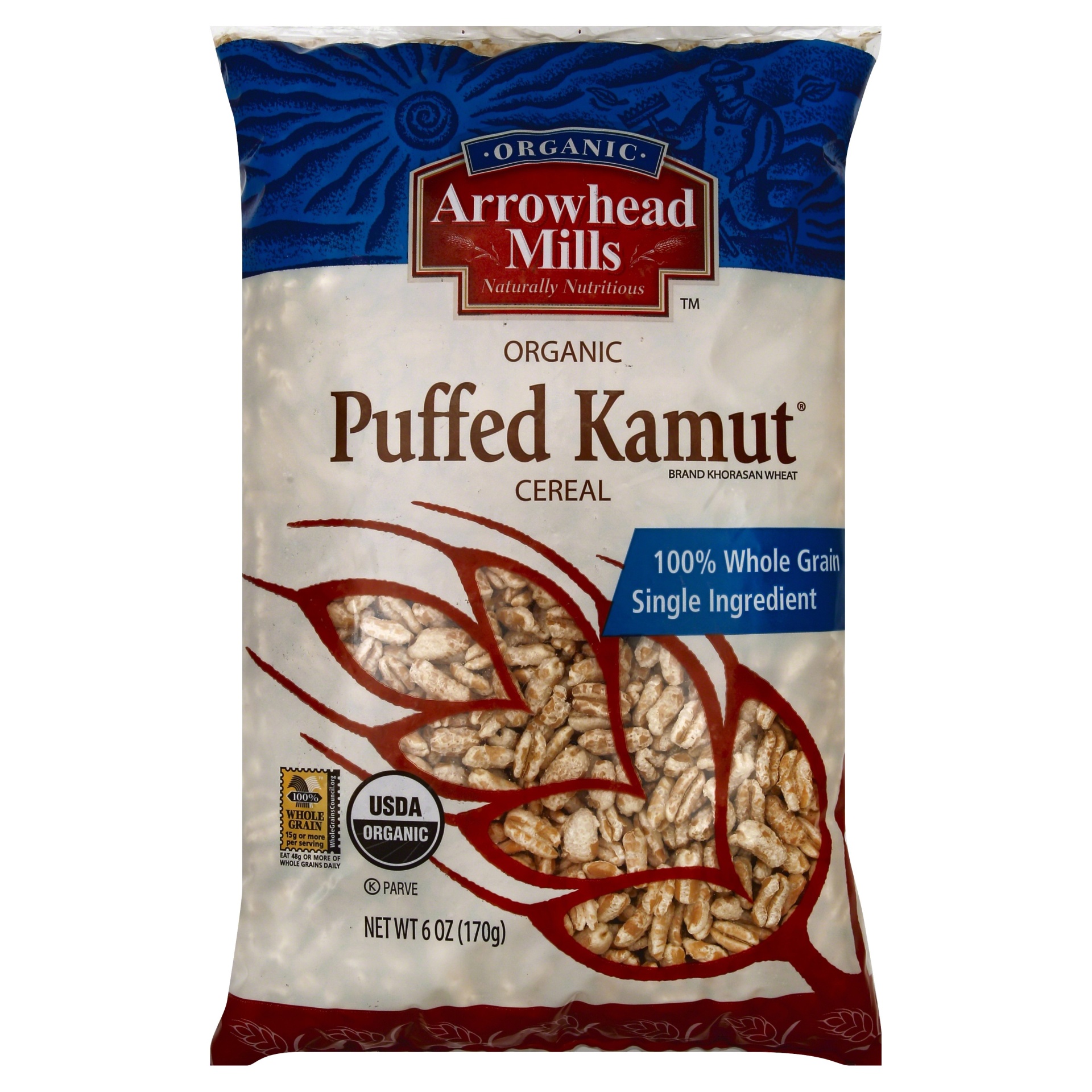 slide 1 of 1, Arrowhead Mills Whole Grain Organic Puffed Kamut Cereal, 6 oz