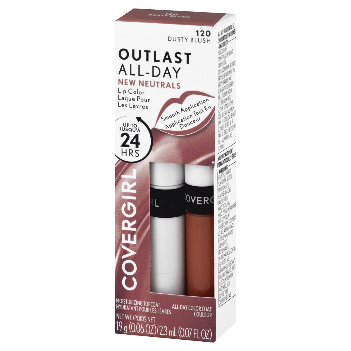 slide 5 of 9, Covergirl Outlast All-Day Dusty Blush 120 Lip Color with Topcoat 1 ea, 1 ct
