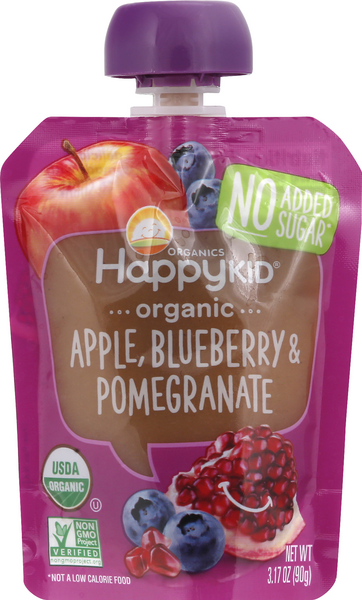 slide 1 of 1, NurturMe Happy Kid Apple, Blueberry & Pomegranate, Organic, 3.17 oz