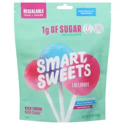 SmartSweets Blue Raspberry/Watermelon Lollipops 3.0 oz