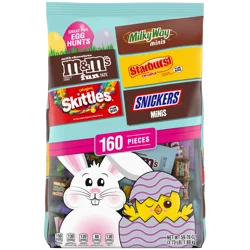 Wrigley SKITTLES, M&M'S, SNICKERS, Starburst & MILKY WAY Easter Candy Variety Pack - 160 Ct Bulk Bag