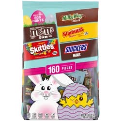 Wrigley SKITTLES, M&M'S, SNICKERS, Starburst & MILKY WAY Easter Candy Variety Pack - 160 Ct Bulk Bag