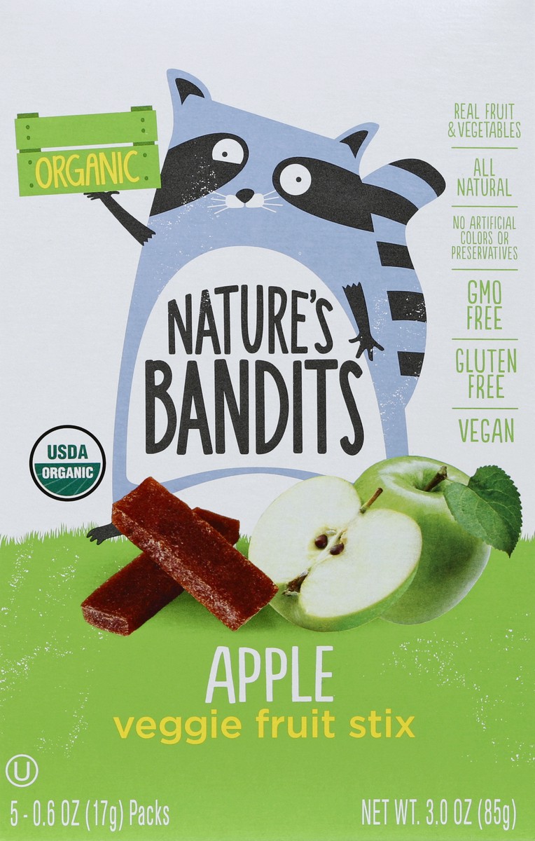 slide 4 of 4, Nature's Bandit Apple Veg Stix, 3 oz