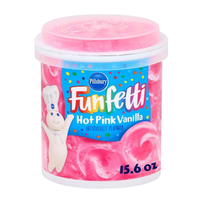 slide 1 of 6, Pillsbury Baking Funfetti Hot Pink Vanilla Frosting -15.6oz, 15.6 oz