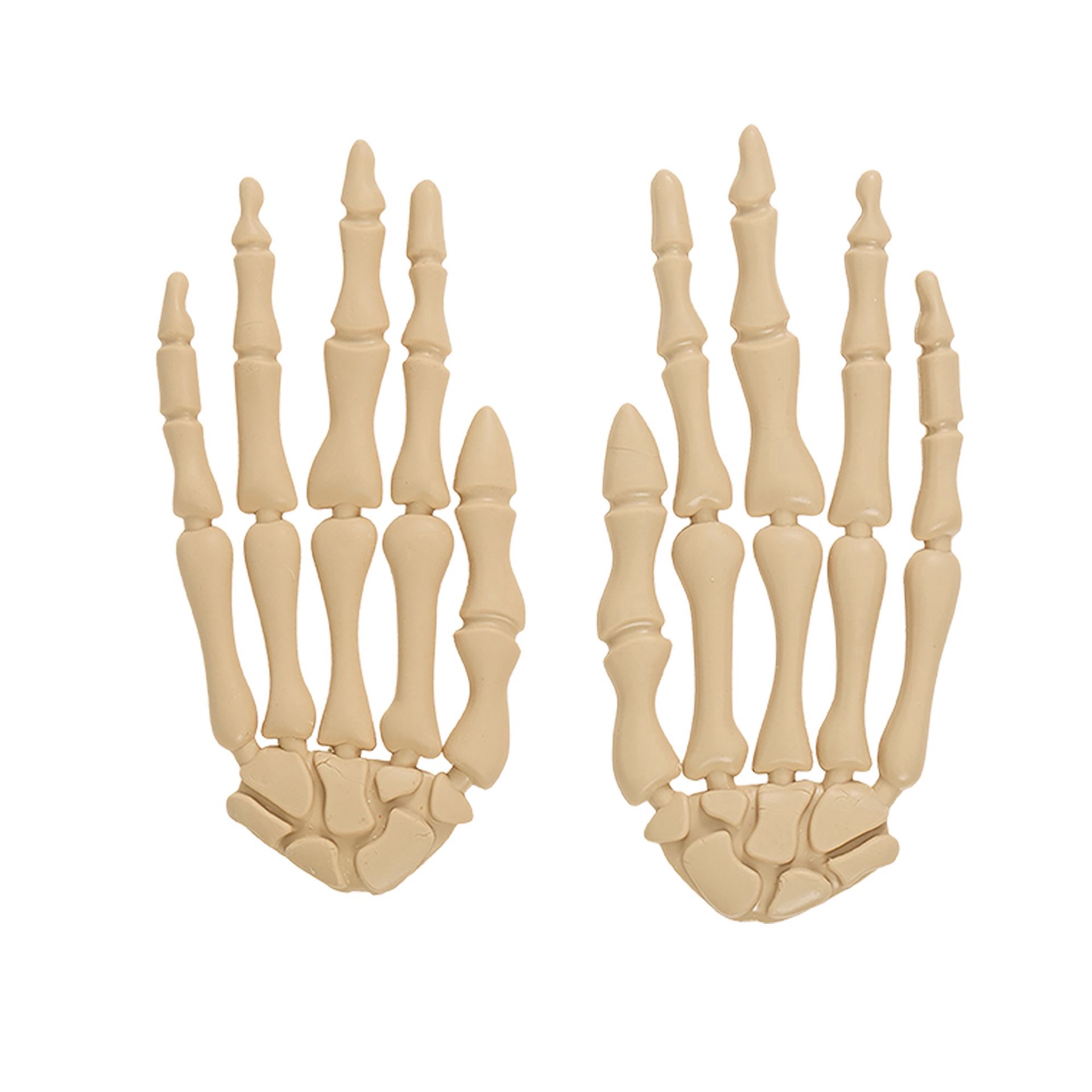 slide 1 of 1, Dentley's Thrills And Chills Rawhide Alternative Skeleton Hands Dog Treats 2 Count 4.9 Oz, 2 ct