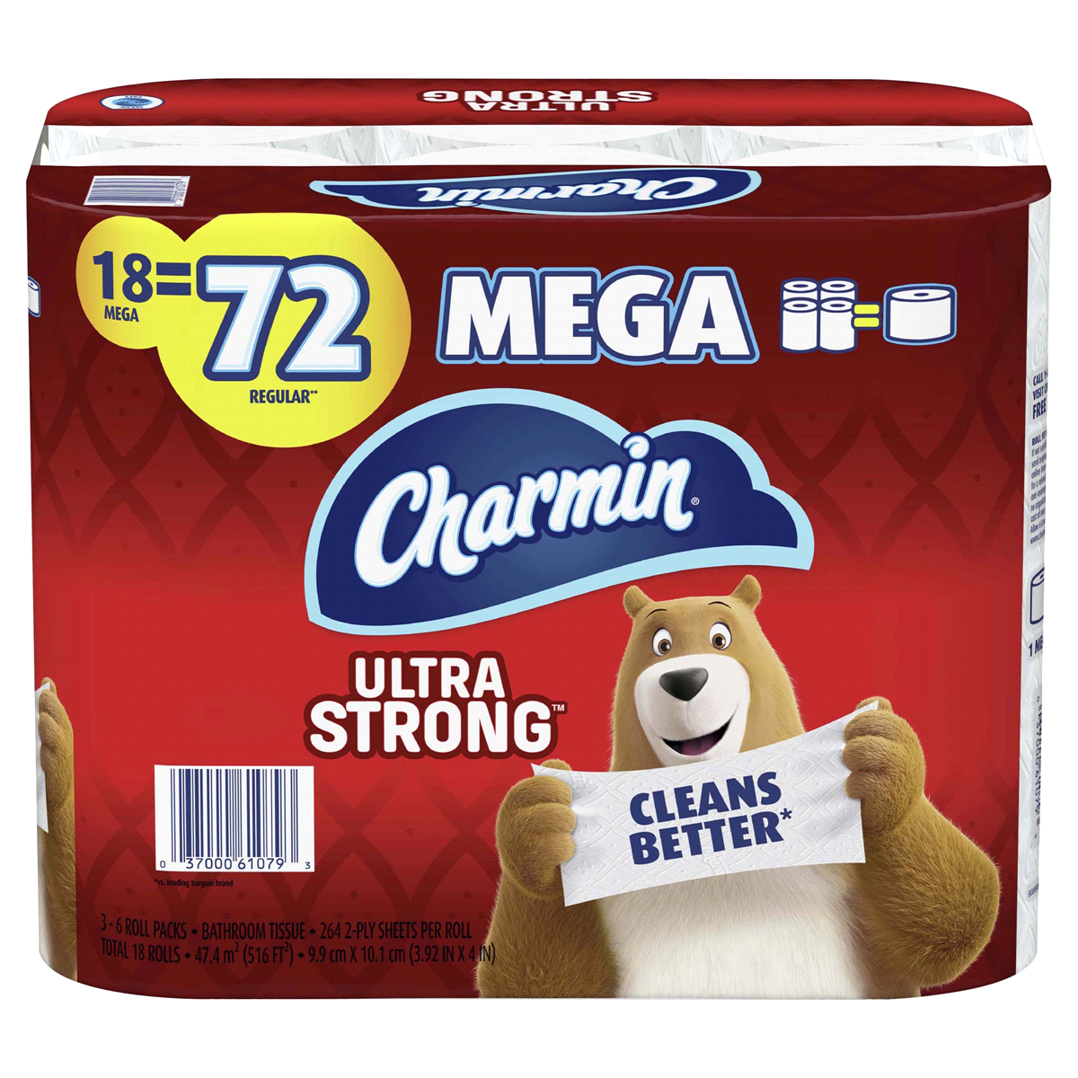 slide 1 of 5, Charmin Toilet Paper Ultra Strong 264 Sheets Per Roll, 18 ct