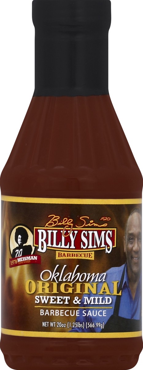 slide 1 of 3, Billy Sims Oklahoma Original Sweet & Mild BBQ Sauce, 20 oz