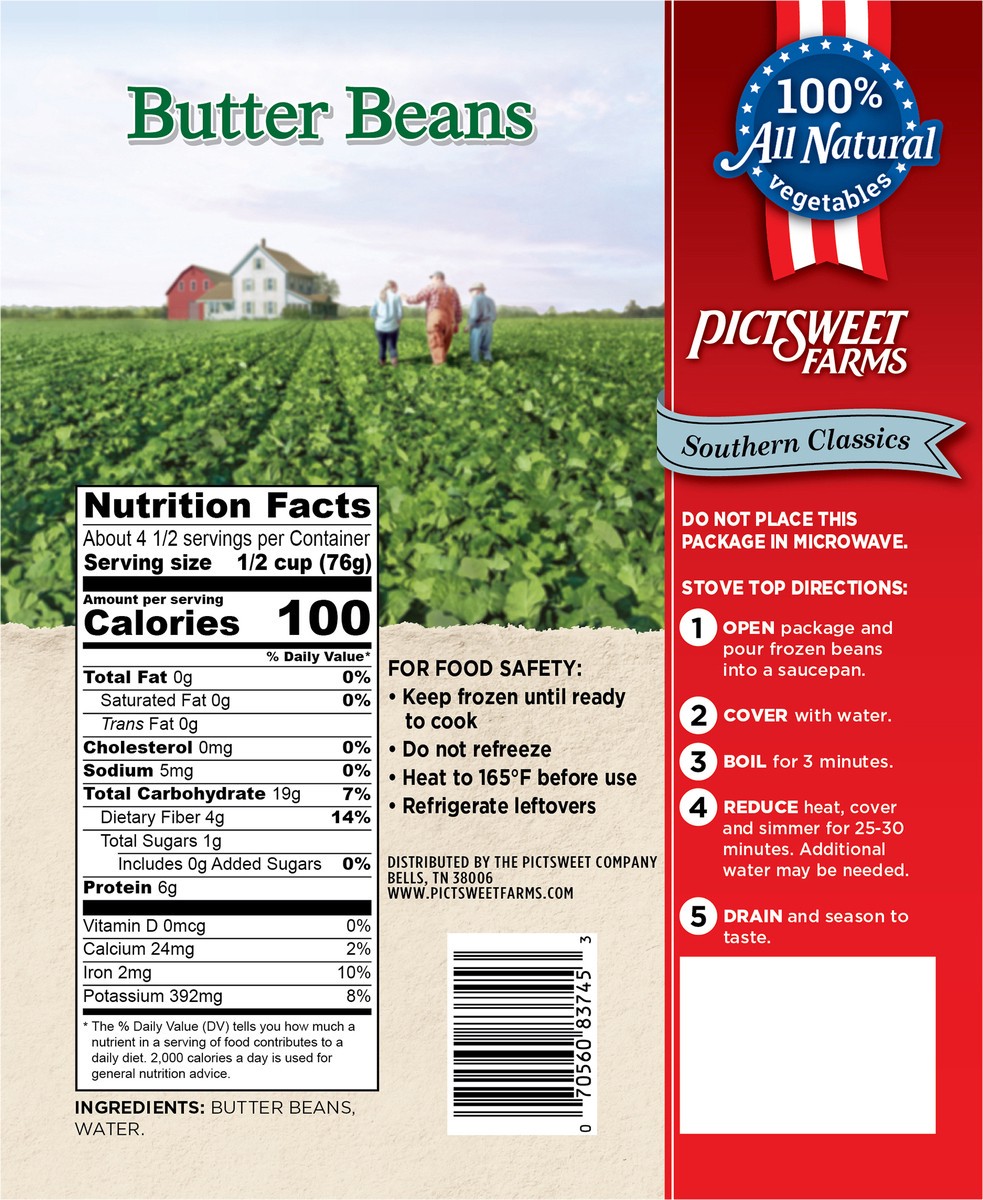 slide 3 of 3, PictSweet Butter Beans, 12 oz