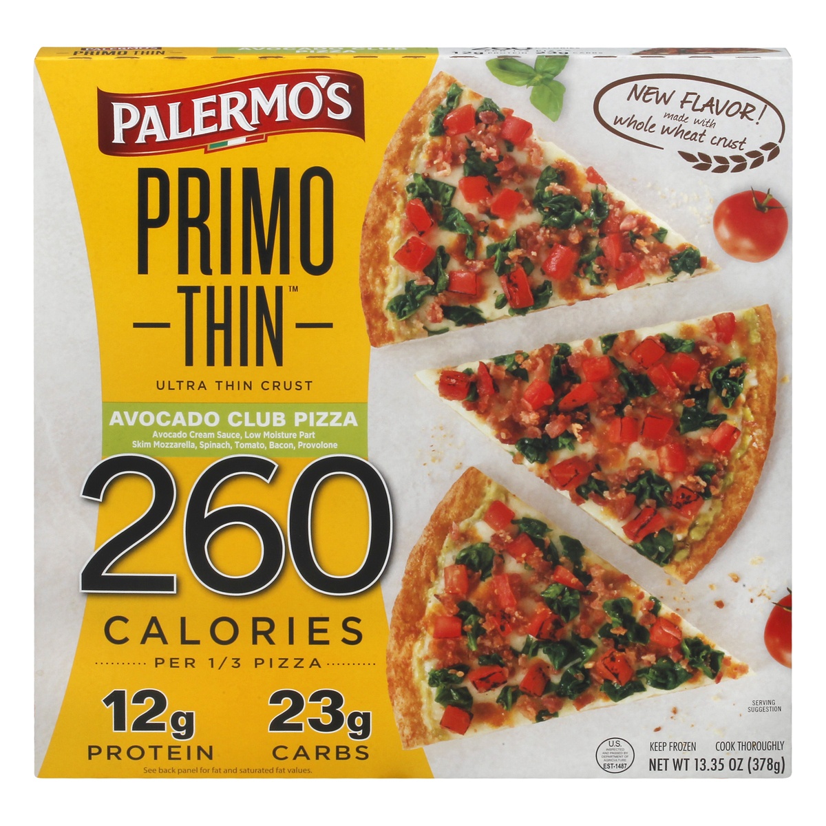 slide 1 of 1, Palermo's Primo Thin Avocado Club Pizza, 13.35 oz