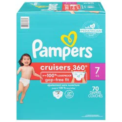 Pampers Cruisers 360 Degrees 7 (41 + lb) Diapers Enormous Pack 70 ea