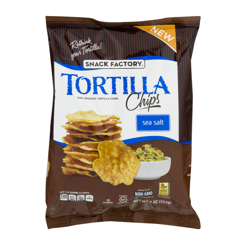 slide 1 of 1, Snack Factory Original Tortilla Chips, 8 oz