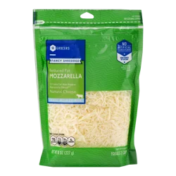 SE Grocers Fancy Shredded Reduced Fat Mozzarella Cheese 8 Ounces