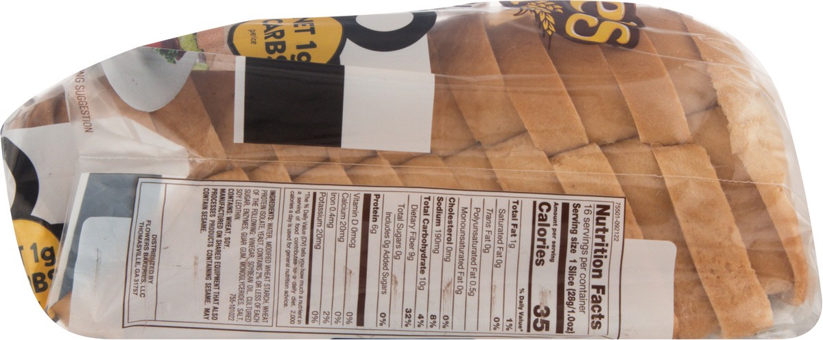 slide 3 of 9, Nature's Own Life Keto Soft White Bread, Net 1 Carb Sliced White Keto Bread, 16 oz Loaf, 16 oz