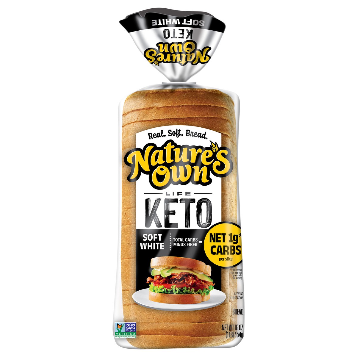 slide 1 of 9, Nature's Own Life Keto Soft White Bread, Net 1 Carb Sliced White Keto Bread, 16 oz Loaf, 16 oz