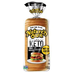 Nature's Own Life Keto Soft White Bread, Net 1 Carb Sliced White Keto Bread, 16 oz Loaf