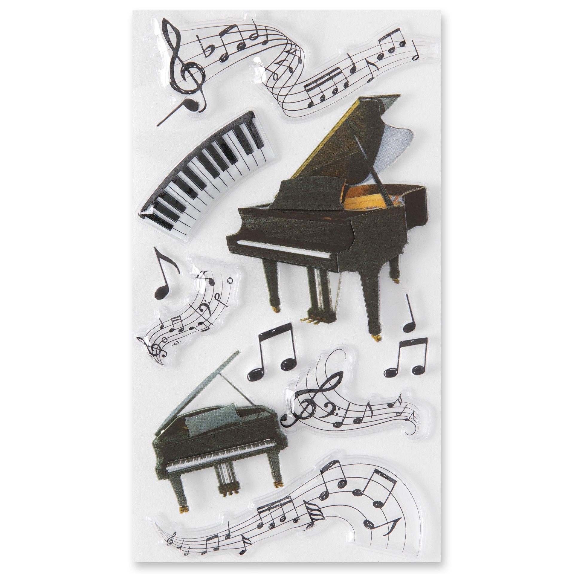 slide 4 of 6, Piano Dimensional Stickers By Recollections, 4 in x 8.5 in