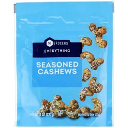 SE Grocers Everything Seasoned Cashews 8 Ounces