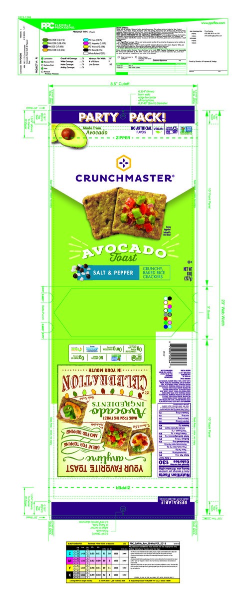 slide 6 of 6, Crunchmaster Avocado Toast Salt & Pepper Party Pack, 8 oz