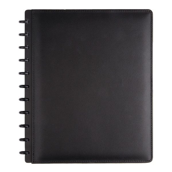slide 1 of 1, TUL Custom Note-Taking System Discbound Notebook, Letter Size, Leather Cover, Black, 1 ct