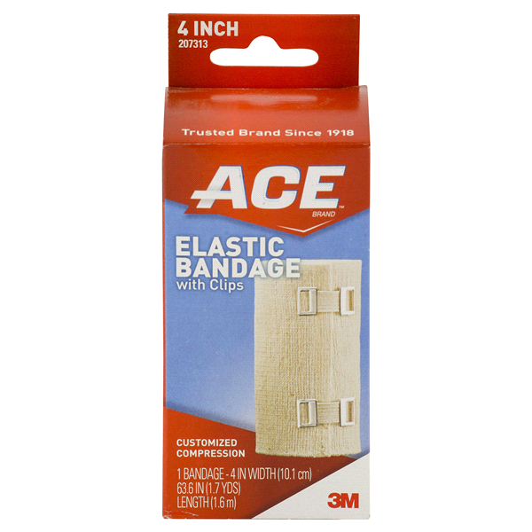 slide 1 of 5, Ace 4-Inch Elastic Bandage With Clips, 4 in