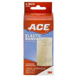 Ace Elastic Bandage with Clips, 4 in