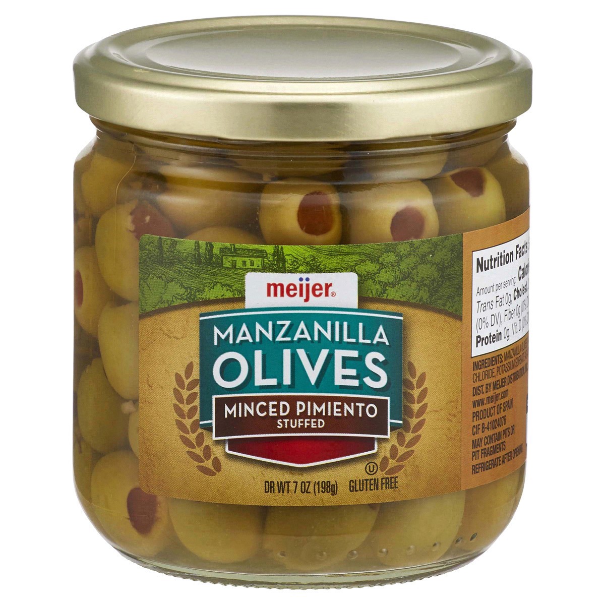 slide 1 of 5, Meijer Minced Pimiento Stuffed Manzanilla Olives, 7 oz