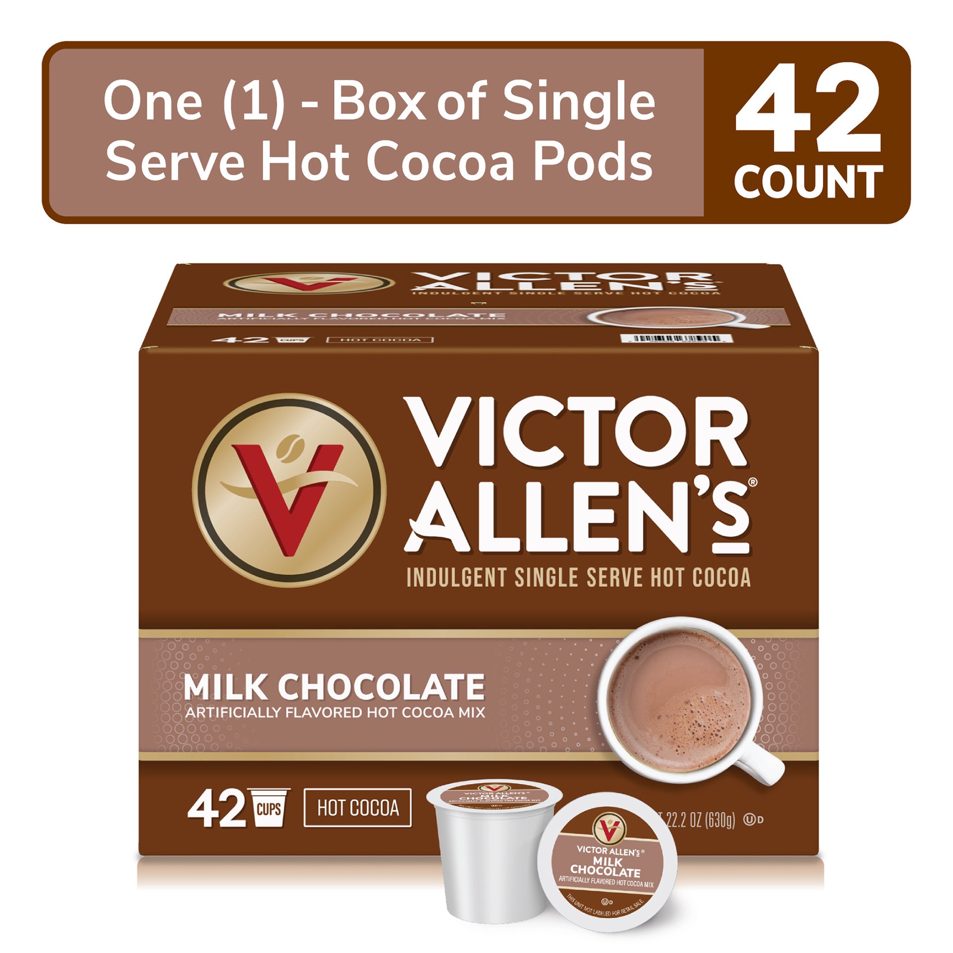 slide 5 of 5, Victor Allen's Coffee Milk Chocolate Flavored Hot Cocoa Mix, 42 Count, Single Serve K-Cup Pods for Keurig K-Cup Brewers, 42 ct