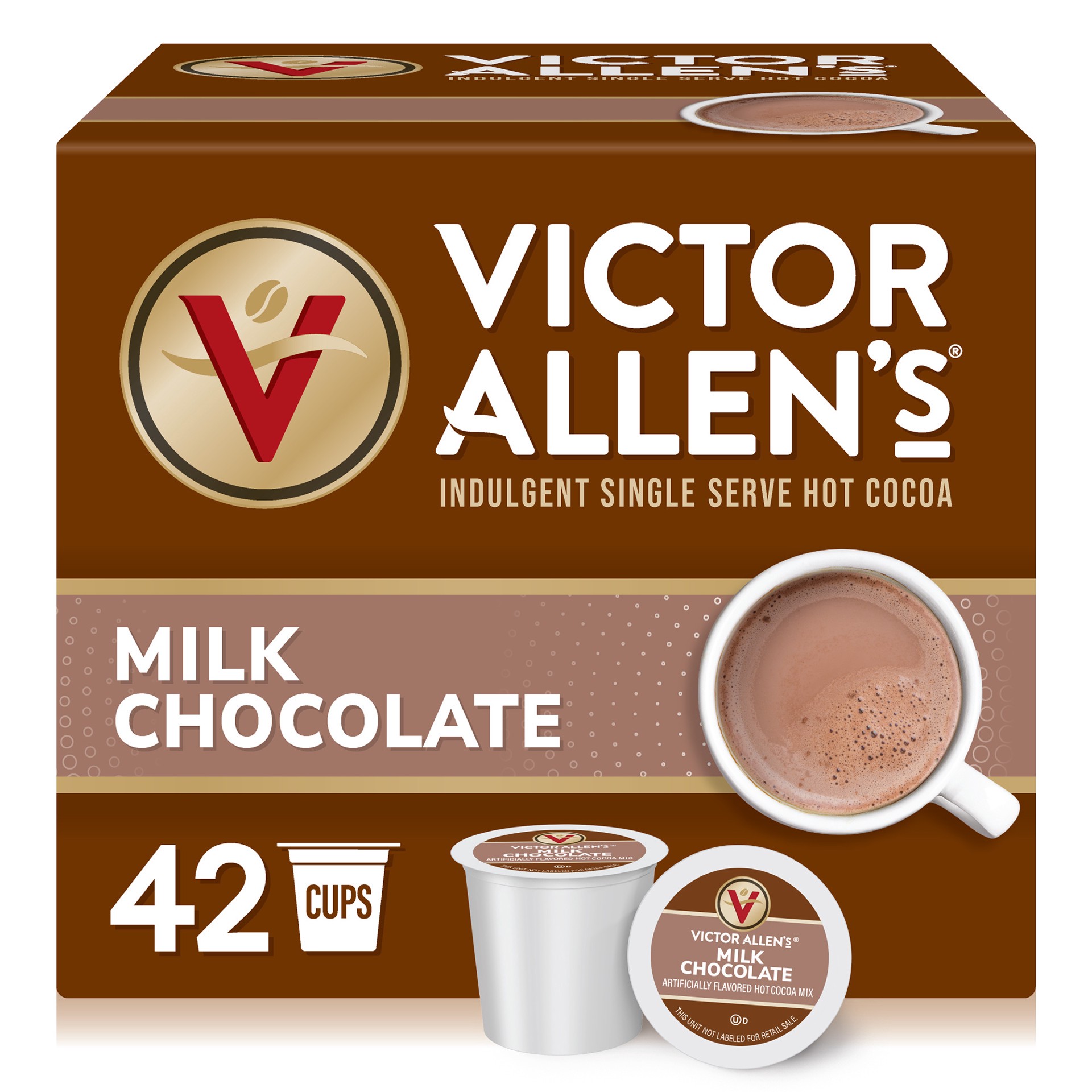 slide 1 of 5, Victor Allen's Coffee Milk Chocolate Flavored Hot Cocoa Mix, 42 Count, Single Serve K-Cup Pods for Keurig K-Cup Brewers, 42 ct