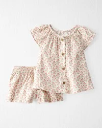 Littleplanet Baby 2-Piece Organic Cotton Gauze Floral-Print Set Floral 3M