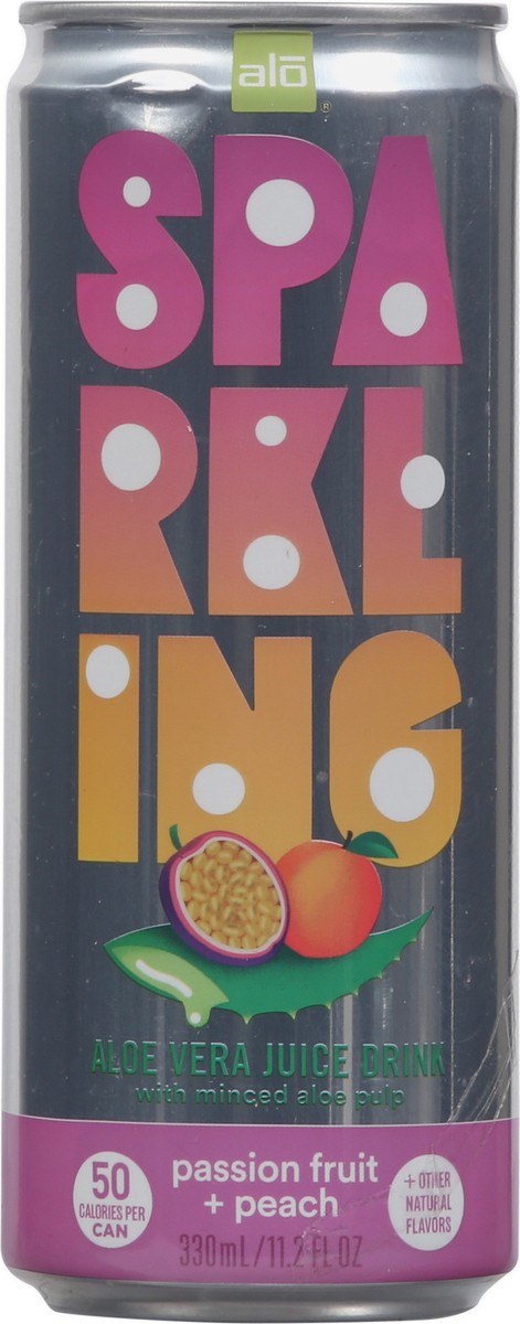slide 9 of 9, ALO Juice Aloe Sparkling Passionfruit Peach- 11.2 fl oz, 11.2 fl oz
