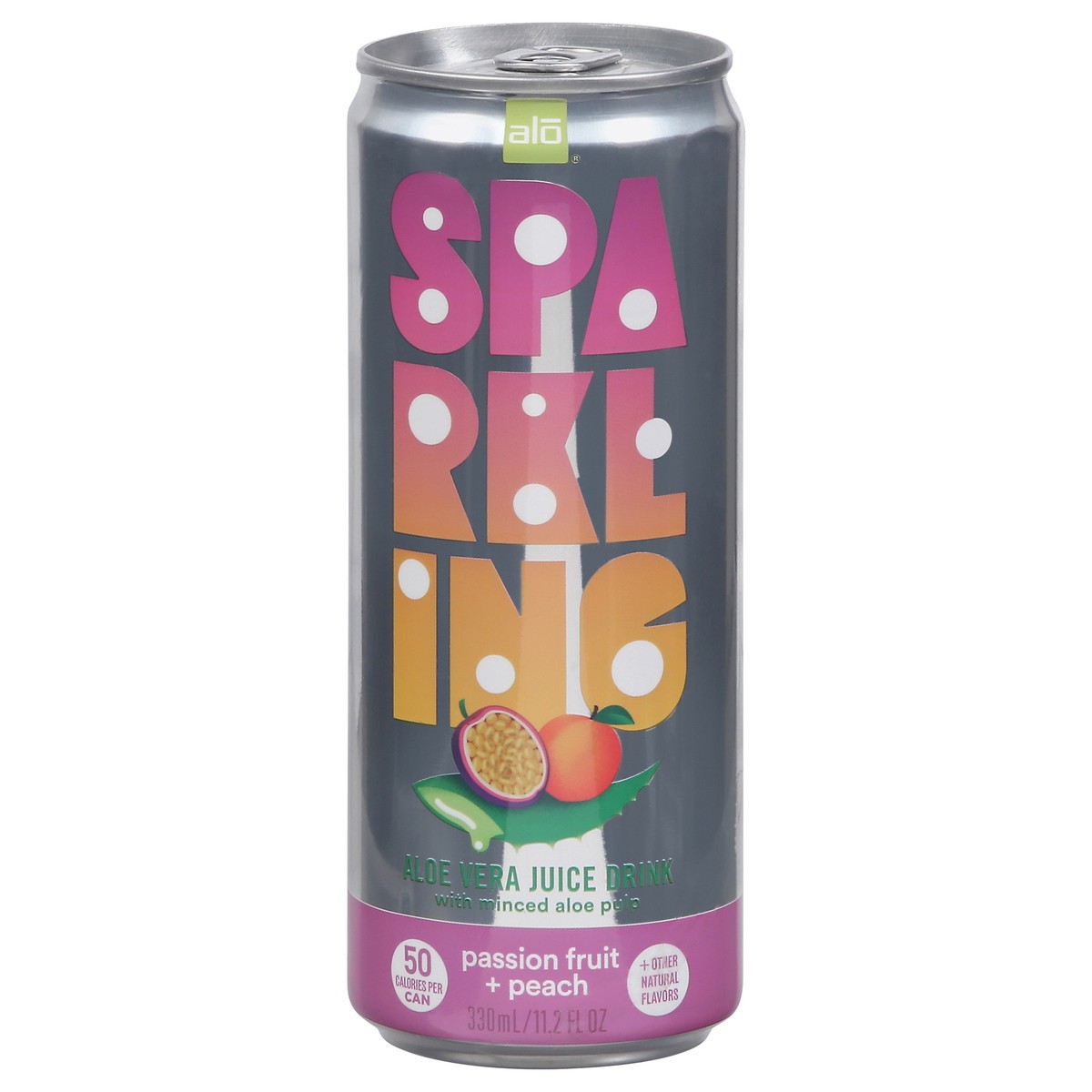 slide 1 of 9, ALO Juice Aloe Sparkling Passionfruit Peach- 11.2 fl oz, 11.2 fl oz