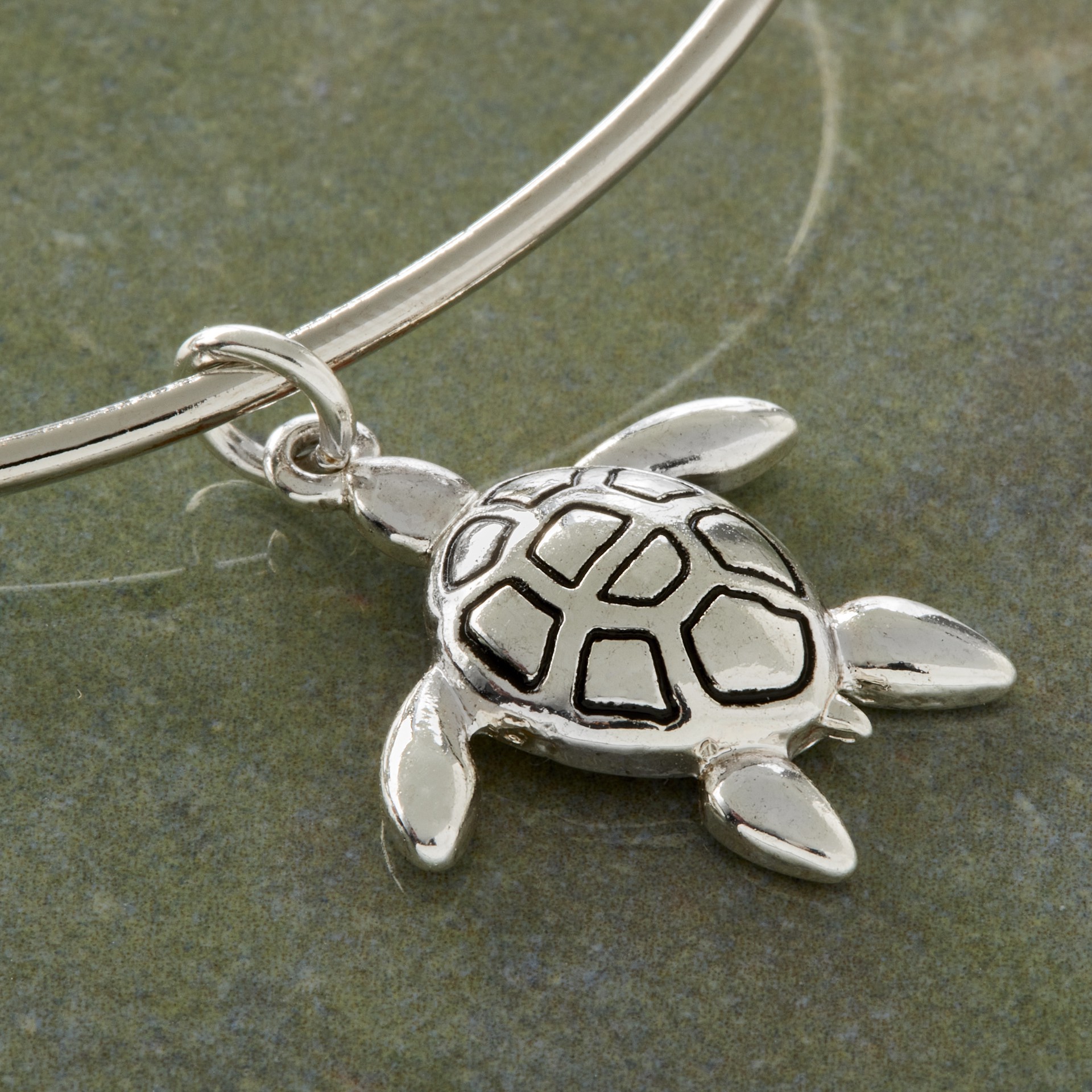 slide 4 of 4, Charmalong Antique Silver Plated Turtle Charm By Bead Landing, 0.87 in x 0.85 in x 0.22 in