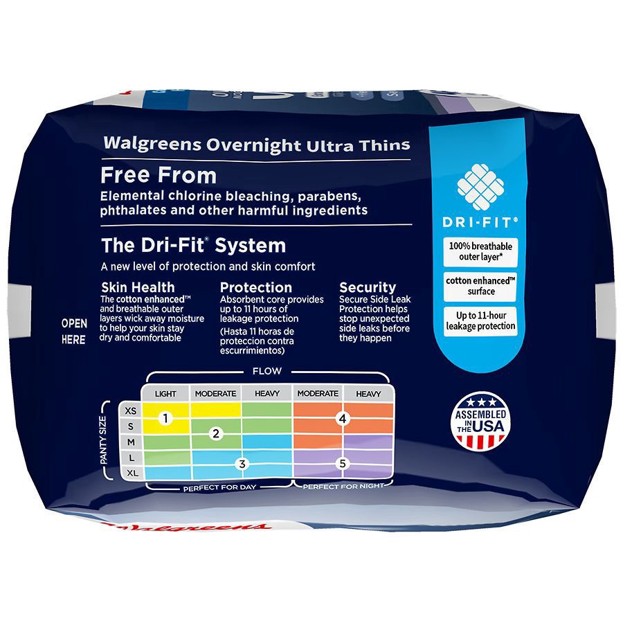 slide 5 of 5, Walgreens Ultra Thin Pads Unscented, 46 ct