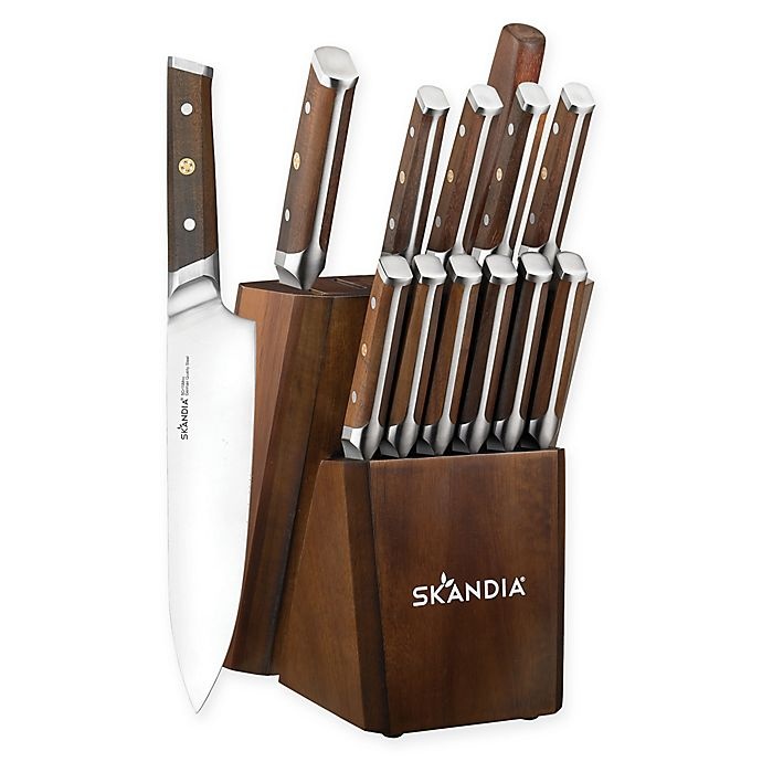 slide 1 of 2, Skandia Harley Knife Block Set - Acacia, 14 ct