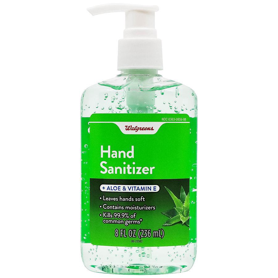 slide 1 of 4, Walgreens Hand Sanitizer + Aloe & Vitamin E, 8 fl oz