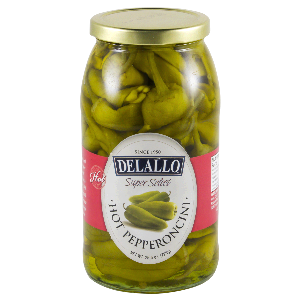 slide 1 of 4, DeLallo Hot Pepperoncini, 25.5 oz