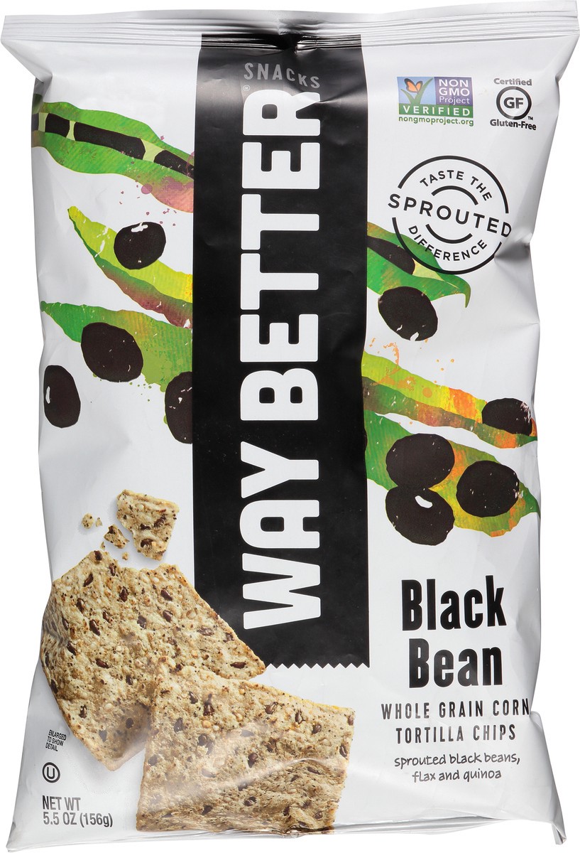 slide 7 of 12, Way Better Snacks Whole Grain Corn Black Bean Tortilla Chips 5.5 oz, 5.5 oz