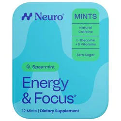Neurogum Neuro Mints Energy & Focus Spearmint, 12 Pce