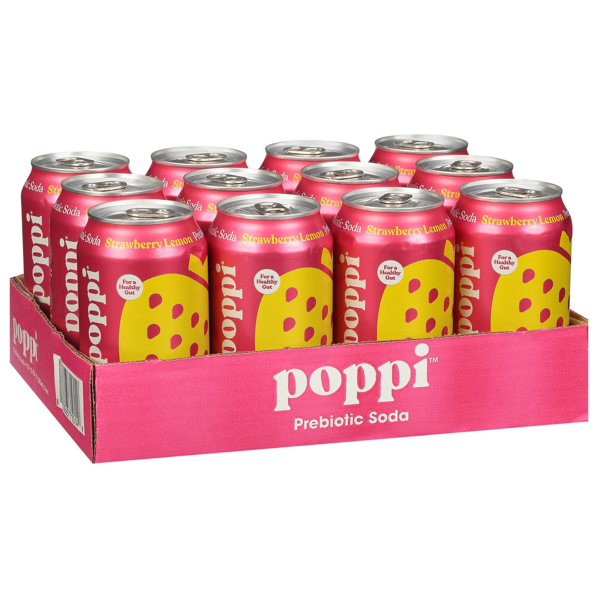 slide 7 of 9, Poppi Strawberry Lemon Prebiotic Soda - 12 ct, 12 ct