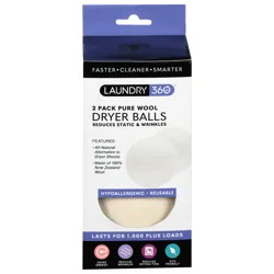 Laundry 360 Pure Wool Dryer Balls 2 Each