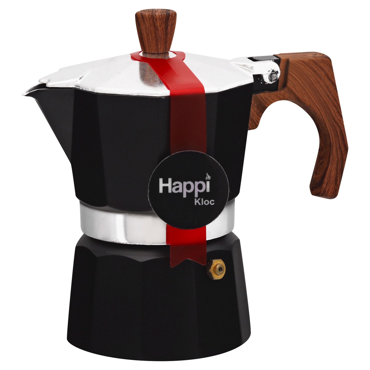 slide 3 of 11, Happi Kloc Black Aluminum 3 Cup Espresso Maker 1 ea, 1 ct
