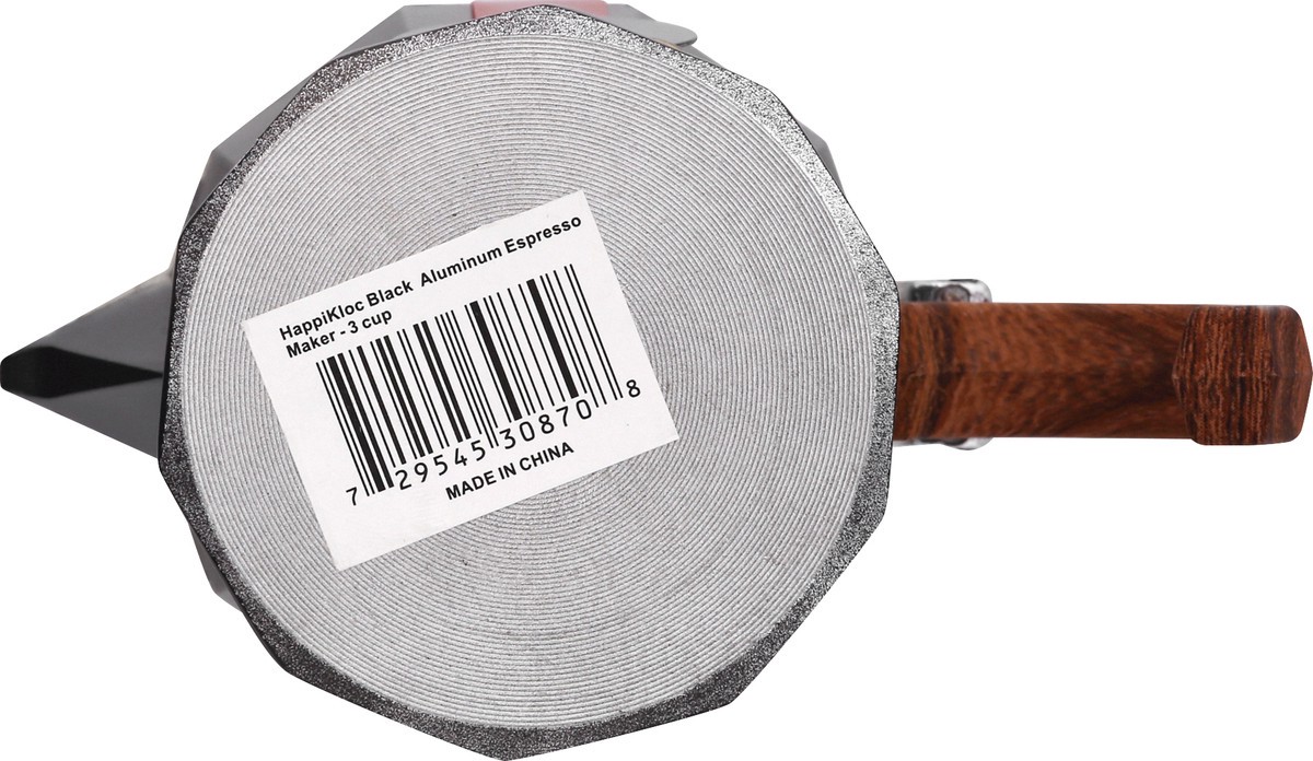 slide 6 of 11, Happi Kloc Black Aluminum 3 Cup Espresso Maker 1 ea, 1 ct