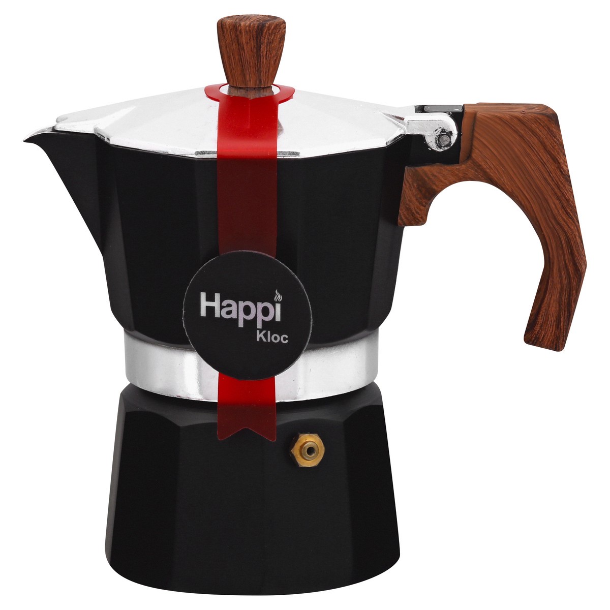 slide 9 of 11, Happi Kloc Black Aluminum 3 Cup Espresso Maker 1 ea, 1 ct