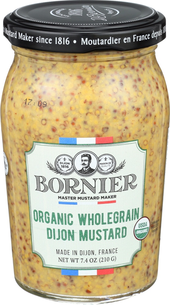 slide 1 of 1, Bornier Organic Whole Grain Dijon Mustard, 7.4 oz