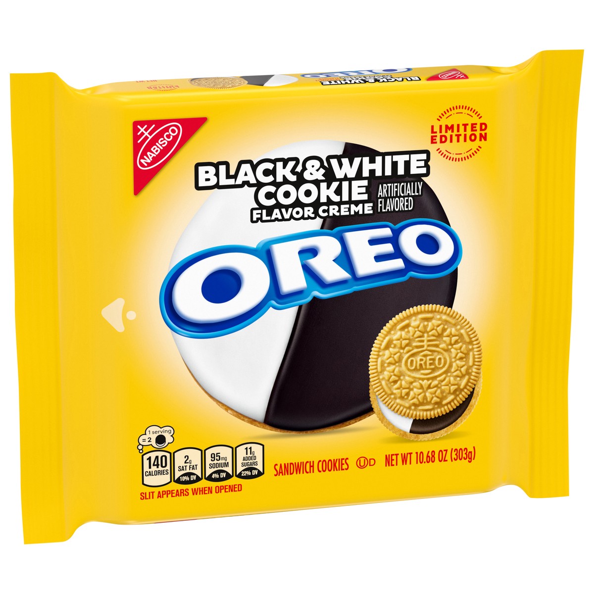 slide 3 of 13, OREO Black and White Cookie Creme Sandwich Cookies, Limited Edition, 10.68 oz, 10.68 oz