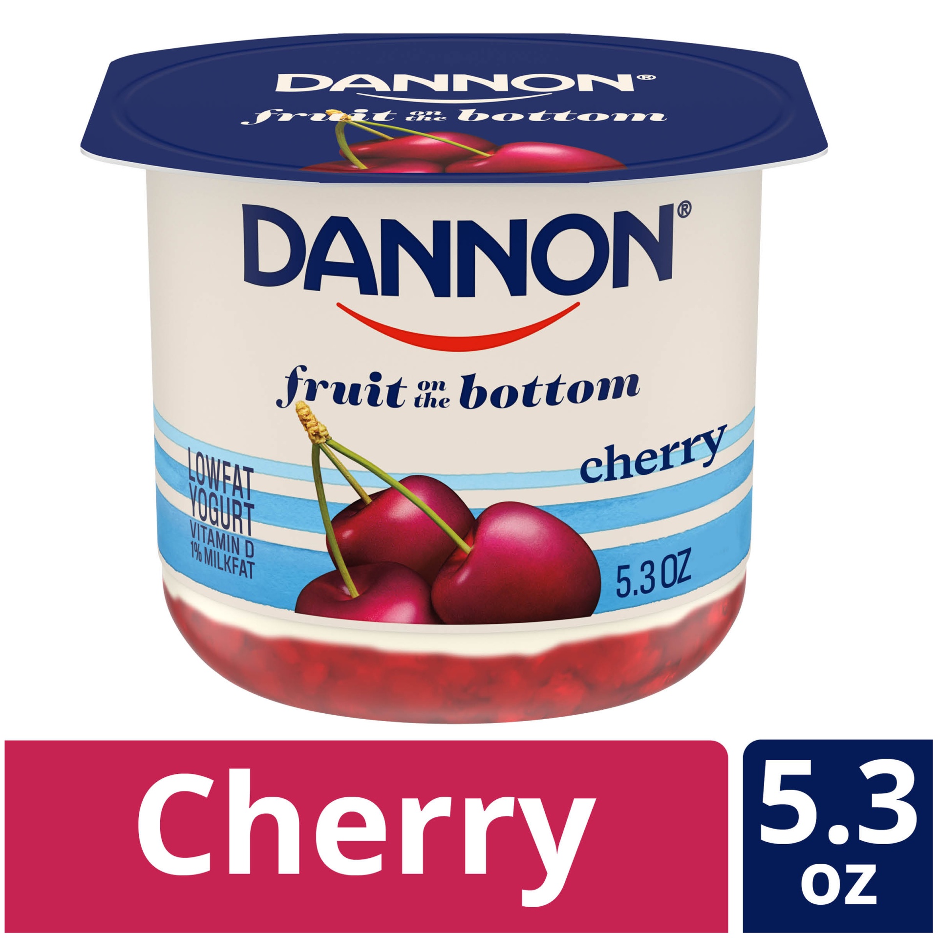 slide 1 of 7, Dannon Fruit on the Bottom Cherry Yogurt, 5.3 oz