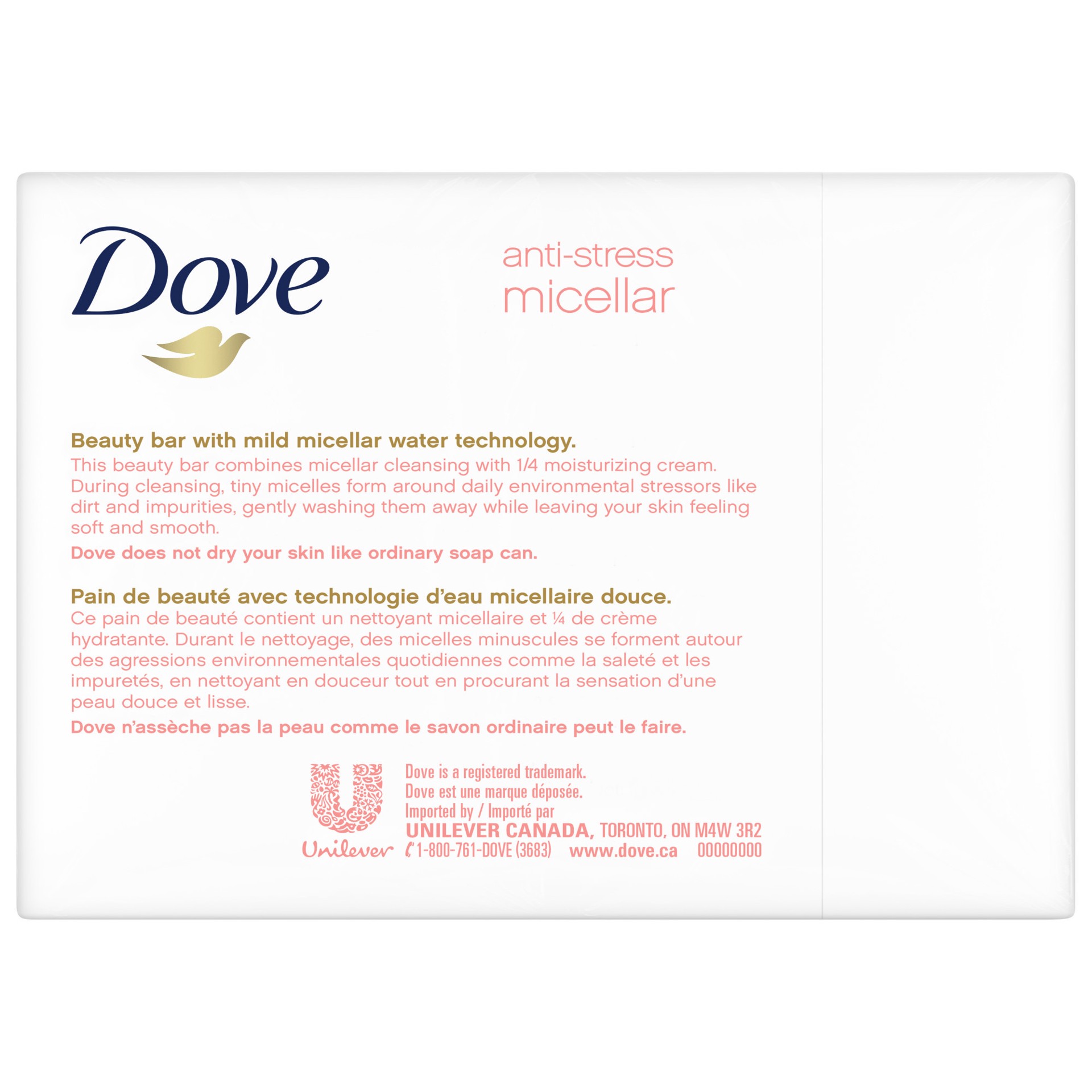 slide 2 of 3, Dove Micellar Anti-Stress Beauty Bar, 2 ct